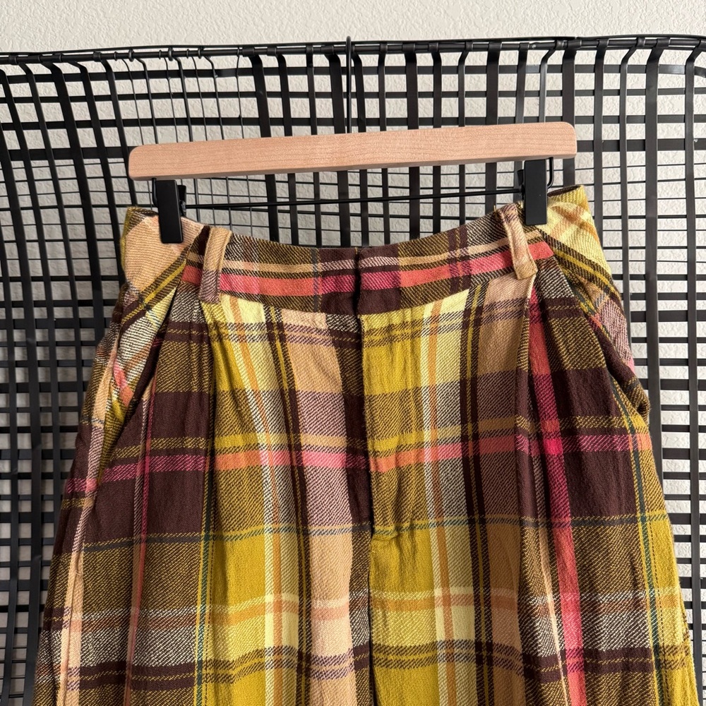 Free people Buckle Back Plaid Trousers - Picture 5 of 9